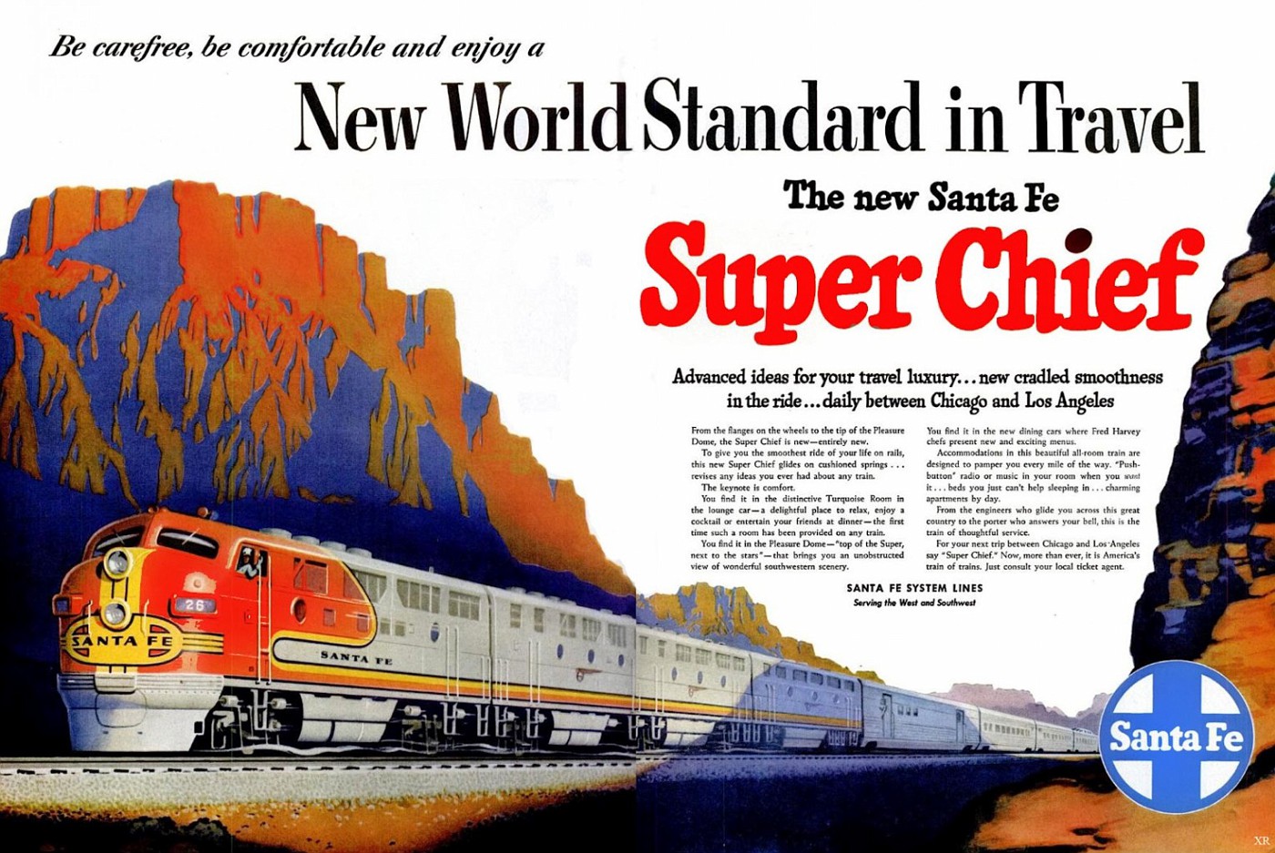 Santa Fe railroad Super Chief train Always the Chief vinyl decal sticker