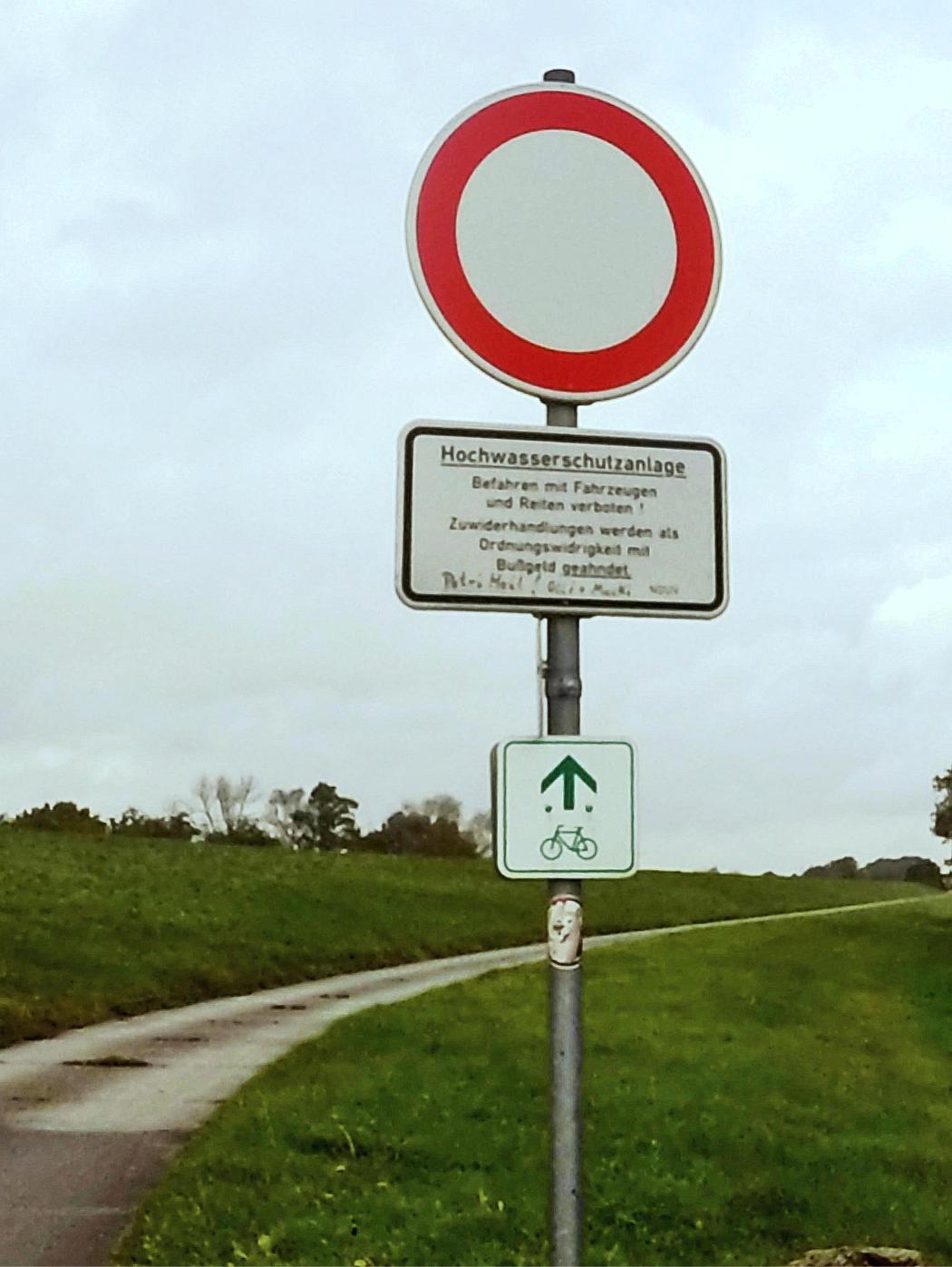 Durchfahrtverbot auf dem Elberadweg